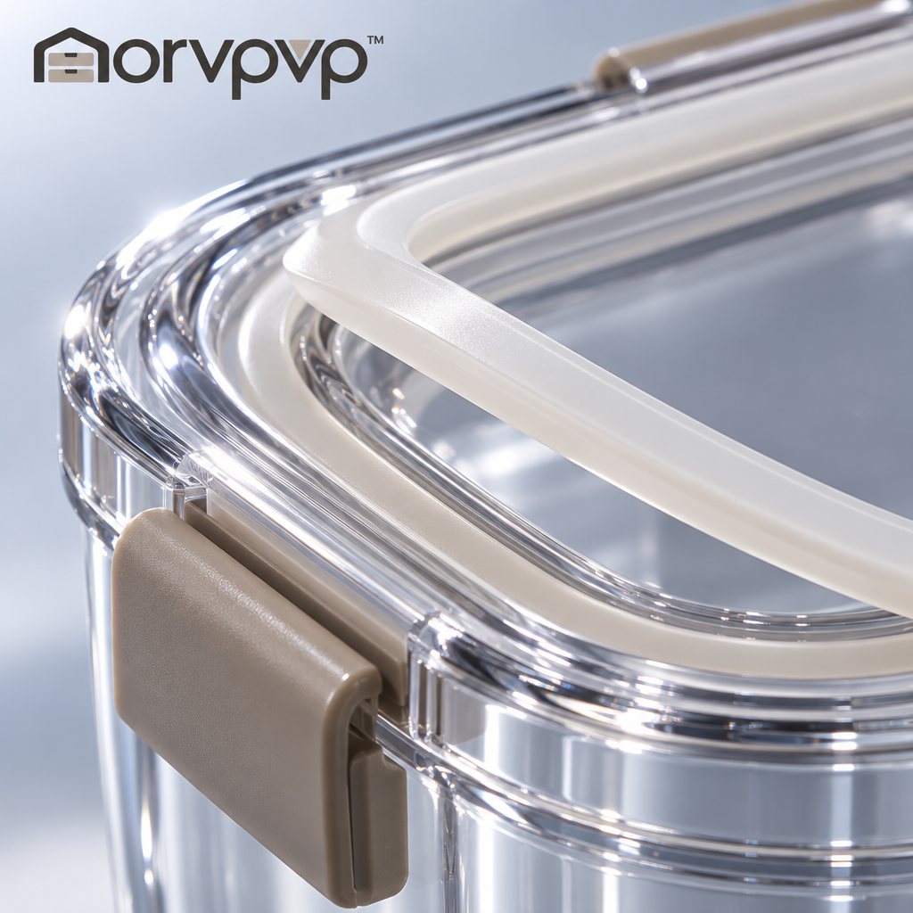 morvpvp™ ClearSeal Airtight Food Storage Containers, 6-Piece Stackable Pantry Organizer Set with Locking Lids for Flour, Sugar, Rice, Pasta & Dry Goods