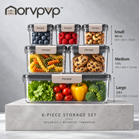 morvpvp™ ClearSeal Airtight Food Storage Containers, 6-Piece Stackable Pantry Organizer Set with Locking Lids for Flour, Sugar, Rice, Pasta & Dry Goods