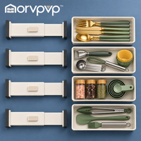 morvpvp™ FlexGrid Adjustable Kitchen Drawer Organizer, 8-Piece Modular Drawer Divider Set for Utensils, Flatware, Kitchen Tools & Household Storage