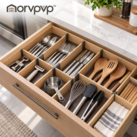 morvpvp™ FlexGrid Adjustable Kitchen Drawer Organizer, 8-Piece Modular Drawer Divider Set for Utensils, Flatware, Kitchen Tools & Household Storage