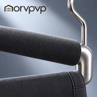 morvpvp™ LineFold 5-Tier Pants Hangers, 2-Pack Space-Saving Metal Trouser Organizers with Non-Slip Bars for Jeans, Slacks, Scarves & Closet Storage