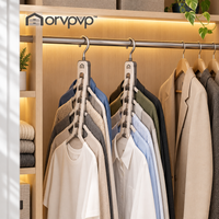 morvpvp™ LineFold 5-Tier Pants Hangers, 2-Pack Space-Saving Metal Trouser Organizers with Non-Slip Bars for Jeans, Slacks, Scarves & Closet Storage