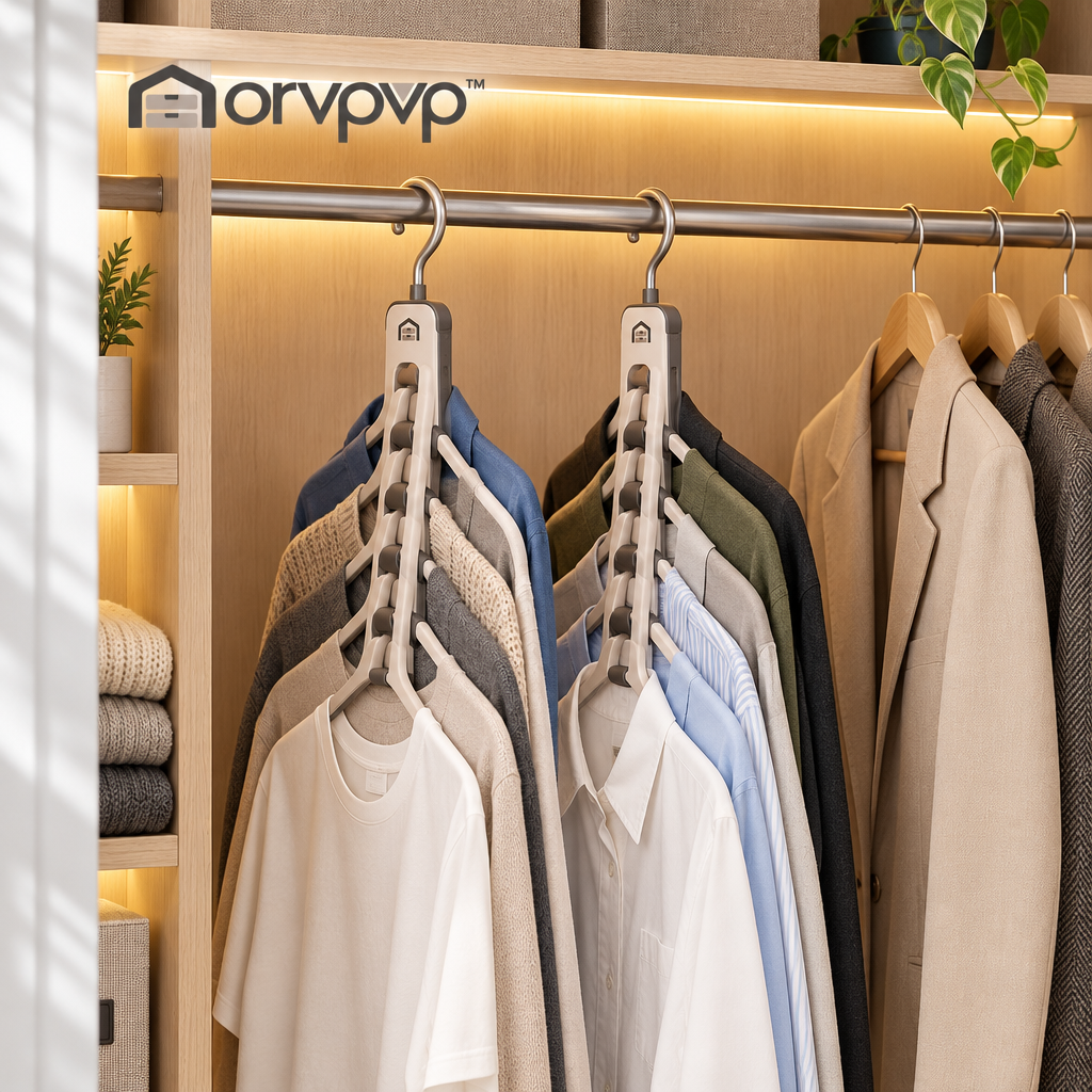 morvpvp™ LineFold 5-Tier Pants Hangers, 2-Pack Space-Saving Metal Trouser Organizers with Non-Slip Bars for Jeans, Slacks, Scarves & Closet Storage