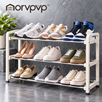 morvpvp™ StepSpace Adjustable 3-Tier Shoe Rack, Expandable Metal Shoe Organizer Shelf for Closet, Entryway, Bedroom & Hallway Footwear Storage