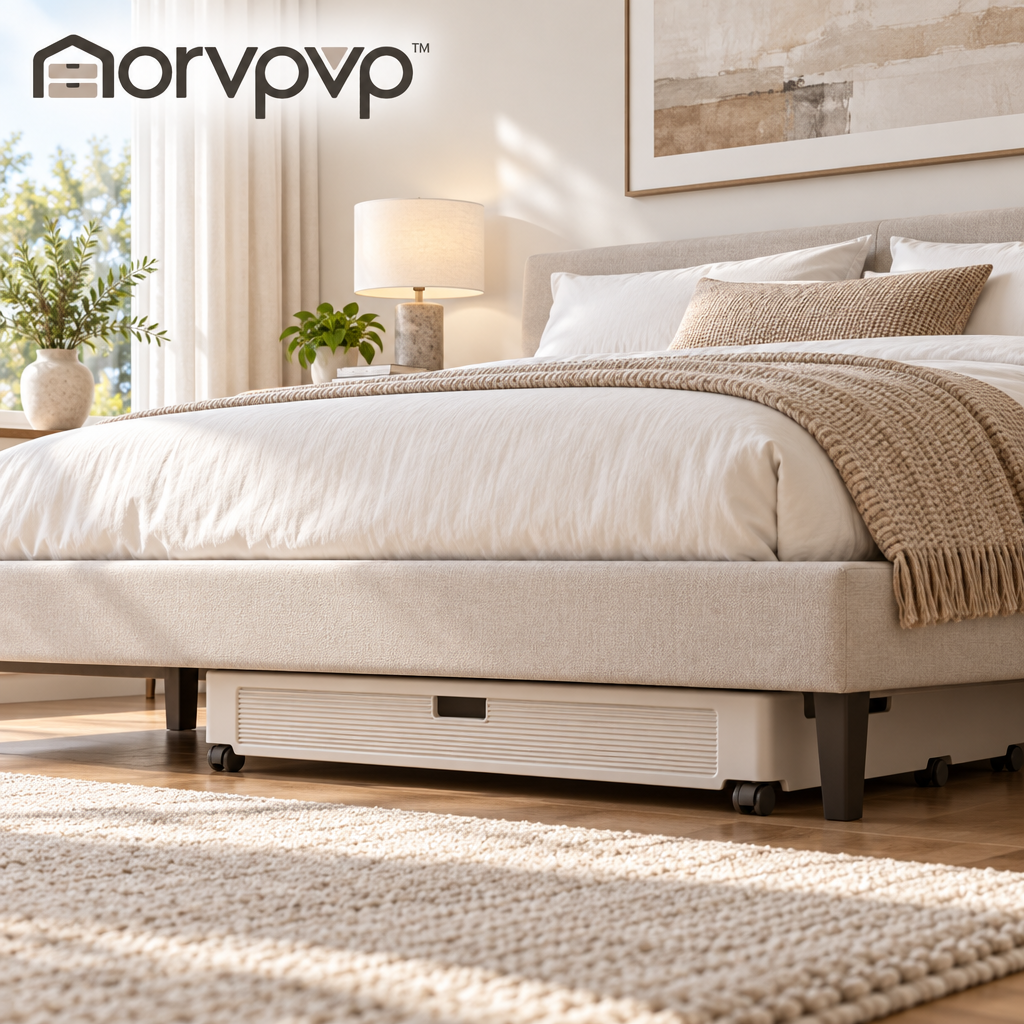 morvpvp™ LowNest Under Bed Storage Containers with Wheels, 2-Pack Rolling Clothes Organizer Bins with Lids for Blankets, Seasonal Clothing, Shoes & Bedroom Storage