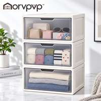 morvpvp™ StackForm Stackable Storage Drawer Boxes, 3-Piece Modular Plastic Organizer Drawers for Bedroom Closets, Dresser Accessories, Clothing & Household Essentials