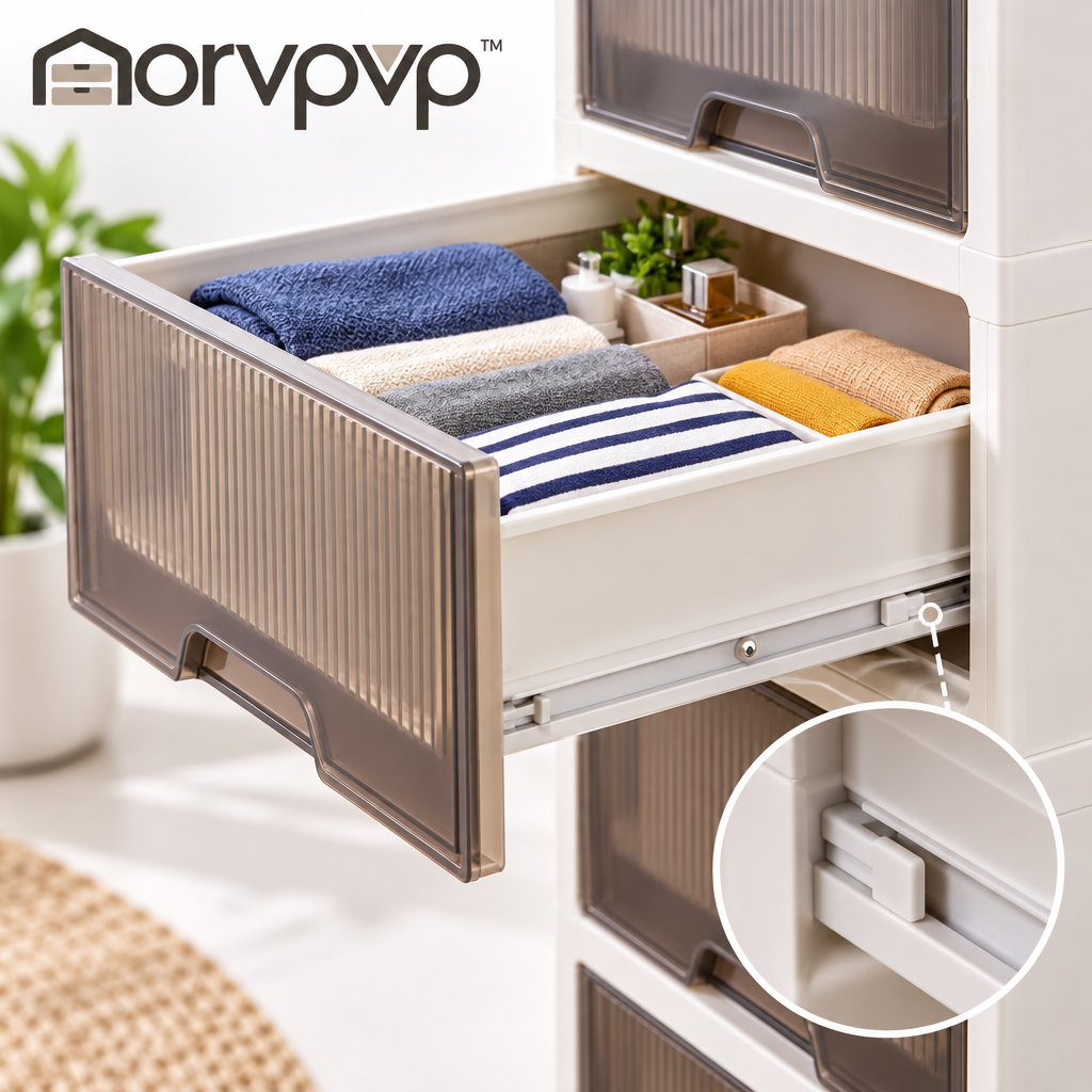 morvpvp™ StackForm Stackable Storage Drawer Boxes, 3-Piece Modular Plastic Organizer Drawers for Bedroom Closets, Dresser Accessories, Clothing & Household Essentials