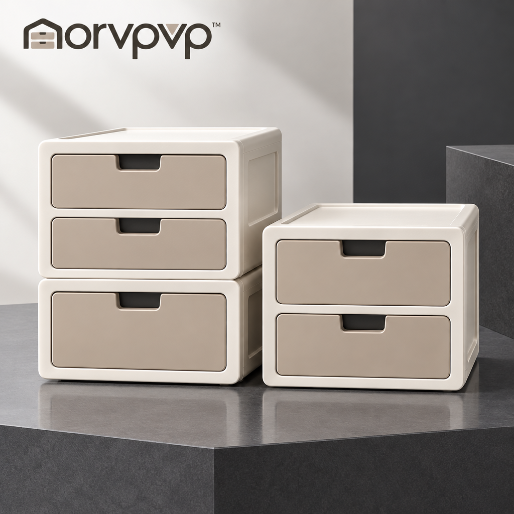 morvpvp™ StackForm Stackable Storage Drawer Boxes, 3-Piece Modular Plastic Organizer Drawers for Bedroom Closets, Dresser Accessories, Clothing & Household Essentials