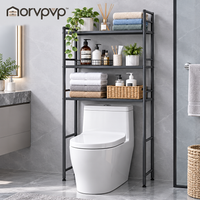 morvpvp™ PureFrame Over-the-Toilet Storage Rack, 3-Tier Freestanding Metal Bathroom Shelf Organizer with Open Shelving for Towels, Toiletries & Small-Space Bathroom Storage