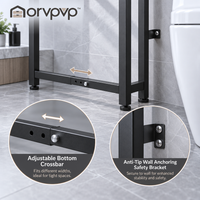 morvpvp™ PureFrame Over-the-Toilet Storage Rack, 3-Tier Freestanding Metal Bathroom Shelf Organizer with Open Shelving for Towels, Toiletries & Small-Space Bathroom Storage