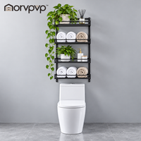 morvpvp™ PureFrame Over-the-Toilet Storage Rack, 3-Tier Freestanding Metal Bathroom Shelf Organizer with Open Shelving for Towels, Toiletries & Small-Space Bathroom Storage